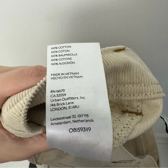 BDG Urban Outfitters Corduroy Carpenter Pants Size 30 Cream - Picture 11 of 11